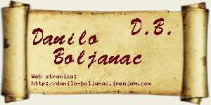 Danilo Boljanac vizit kartica